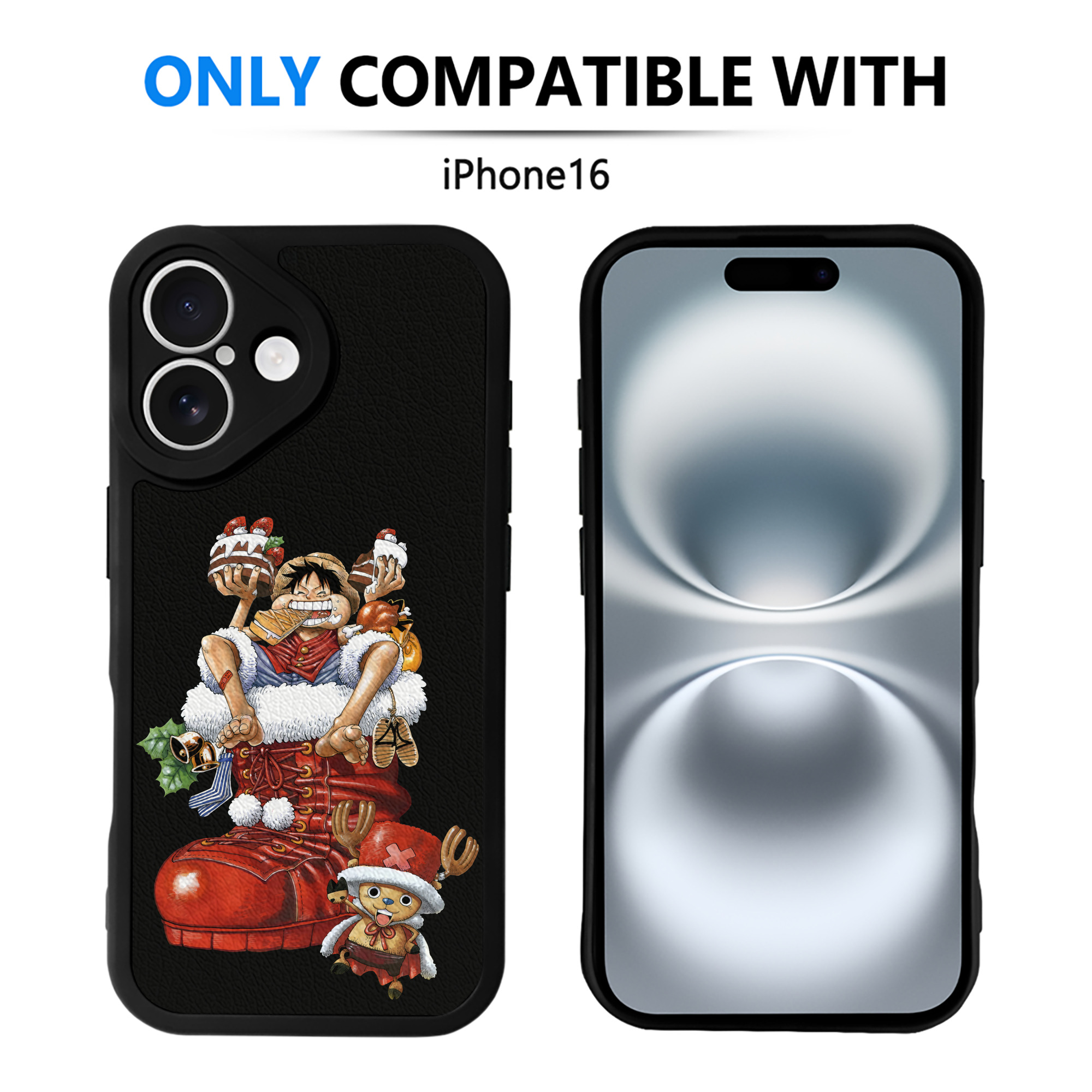 （画像用） ワンピース モンキー・D・ルフィ ONE PIECE Monkey D. Luffy 【iPhone 16シリーズ対応】シリコンスマホケース（レザー調） 材質：シリコン
